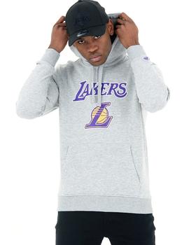 sudadera new era team logo lakers gris de hombre.