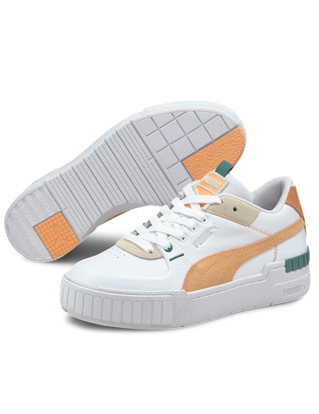 Zapatillas puma cali sport mix blanco de mujer.