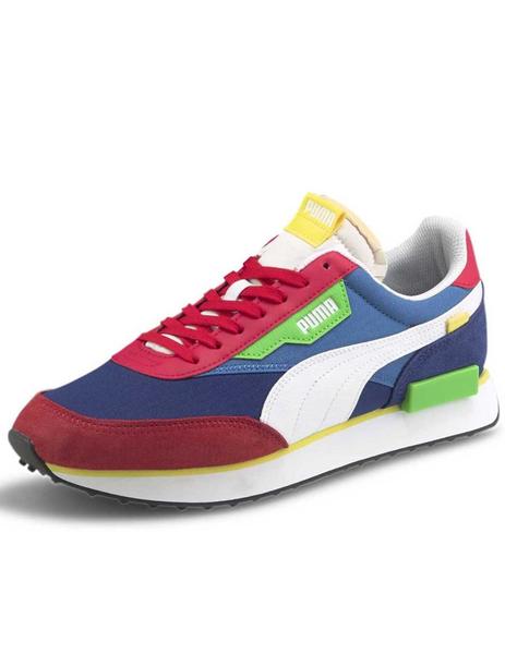 Zapatillas puma future play azul rojo