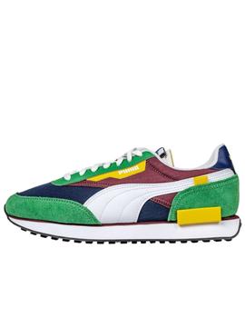 Zapatillas puma future rider play on verde granate de hombre