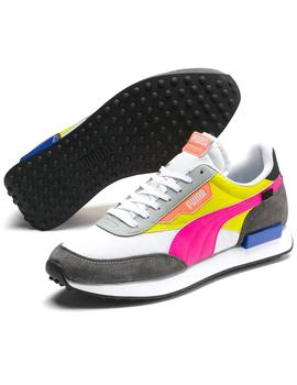 Zapatillas puma future rider gris rosa de hombre.