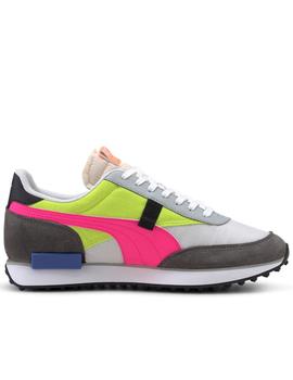 Zapatillas puma future rider gris rosa de hombre.