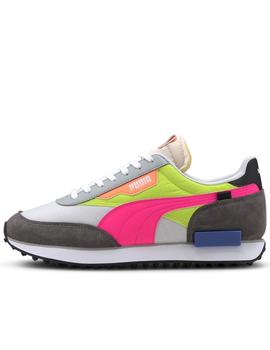 Zapatillas puma future rider gris rosa de hombre.