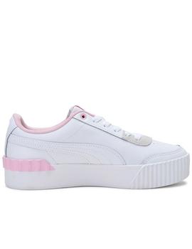 Zapatillas puma carina lift blanco rosa de mujer.