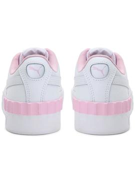 Zapatillas puma carina lift blanco rosa de mujer.