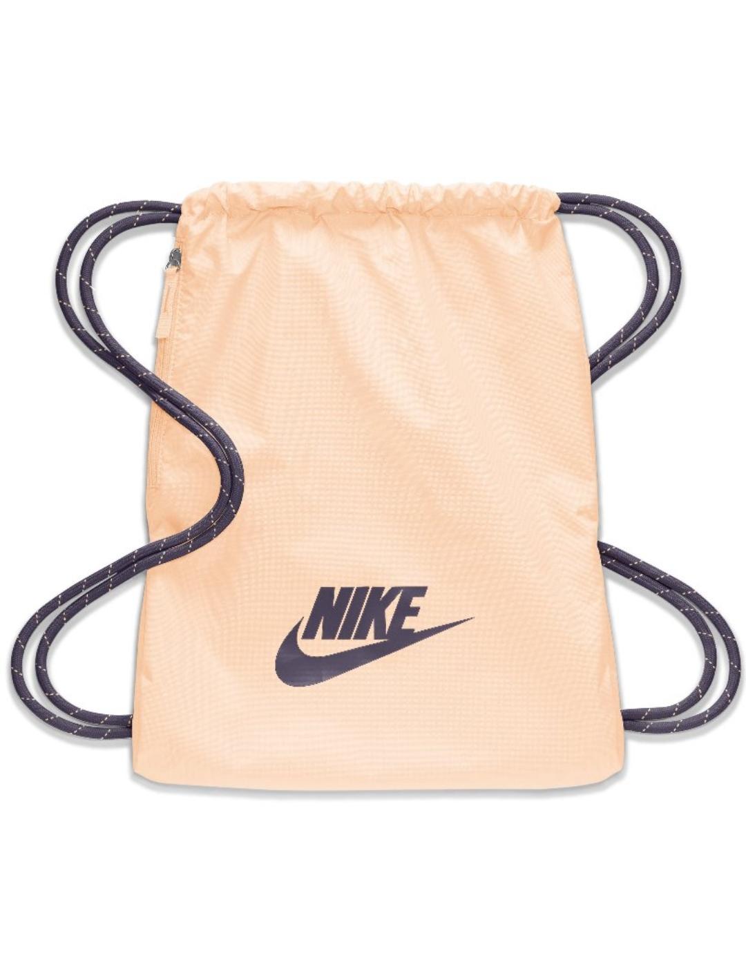 gymsack nike heritage 2.0 naranja salmón