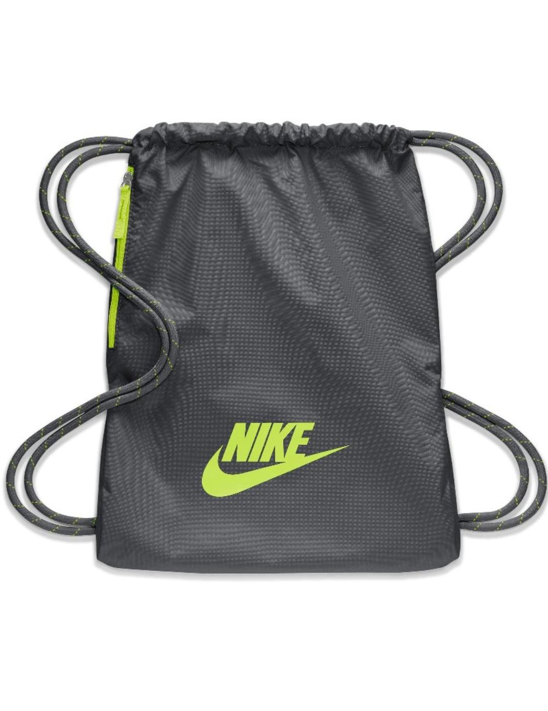 gymsack nike heritage 2.0 gris verde lima.