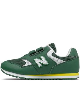 Zapatillas new balance yv393bgr velcro verde de niño.