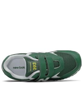 Zapatillas new balance yv393bgr velcro verde de niño.