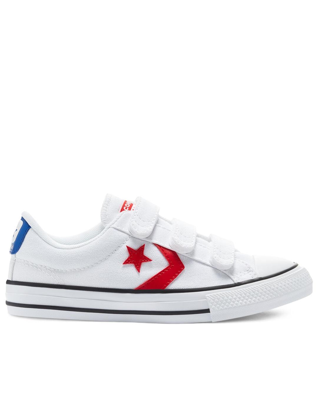 Zapatillas converse star 3v blanco rojo de