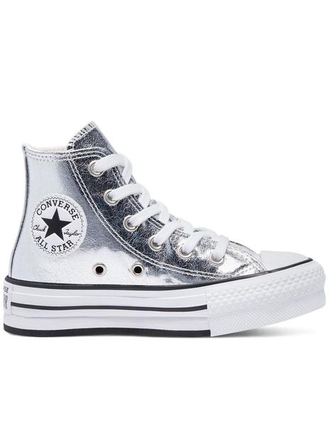 Zapatillas converse plat. ctas eva lift plata de niña