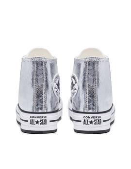 Zapatillas converse plat. ctas eva lift hi plata de niña.