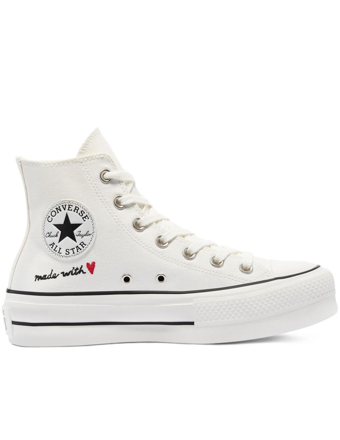 Zapatillas chuck taylor all star lift hi vintage white mujer