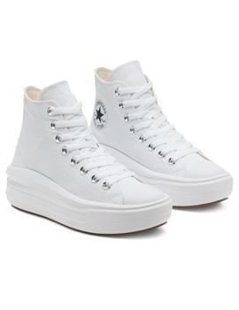 Zapatillas chuck taylor all star move hi blanco de mujer.