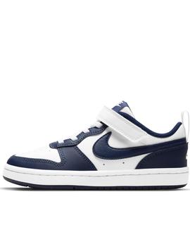 Zapatillas nike court borough low 2 blanco azul de niño.