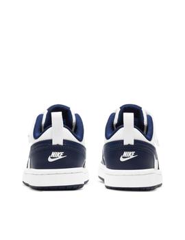 Zapatillas nike court borough low 2 blanco azul de niño.