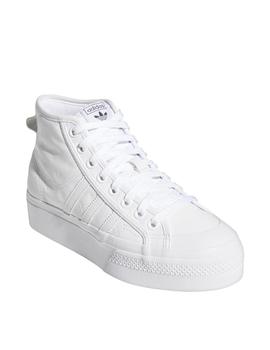 zapatillas adidas nizza platform mid piel blanco de mujer.