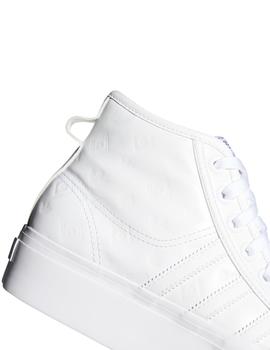 zapatillas adidas nizza platform mid piel blanco de mujer.