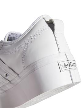 Zapatillas adidas nizza platform w piel blanco de mujer.