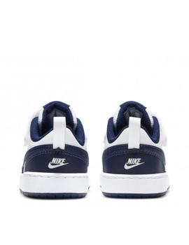 Zapaillas nike court borough low 2 tdv blanco azul de bebé.