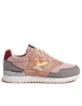 Zapatillas munich dash 96 rosa gris de mujer.