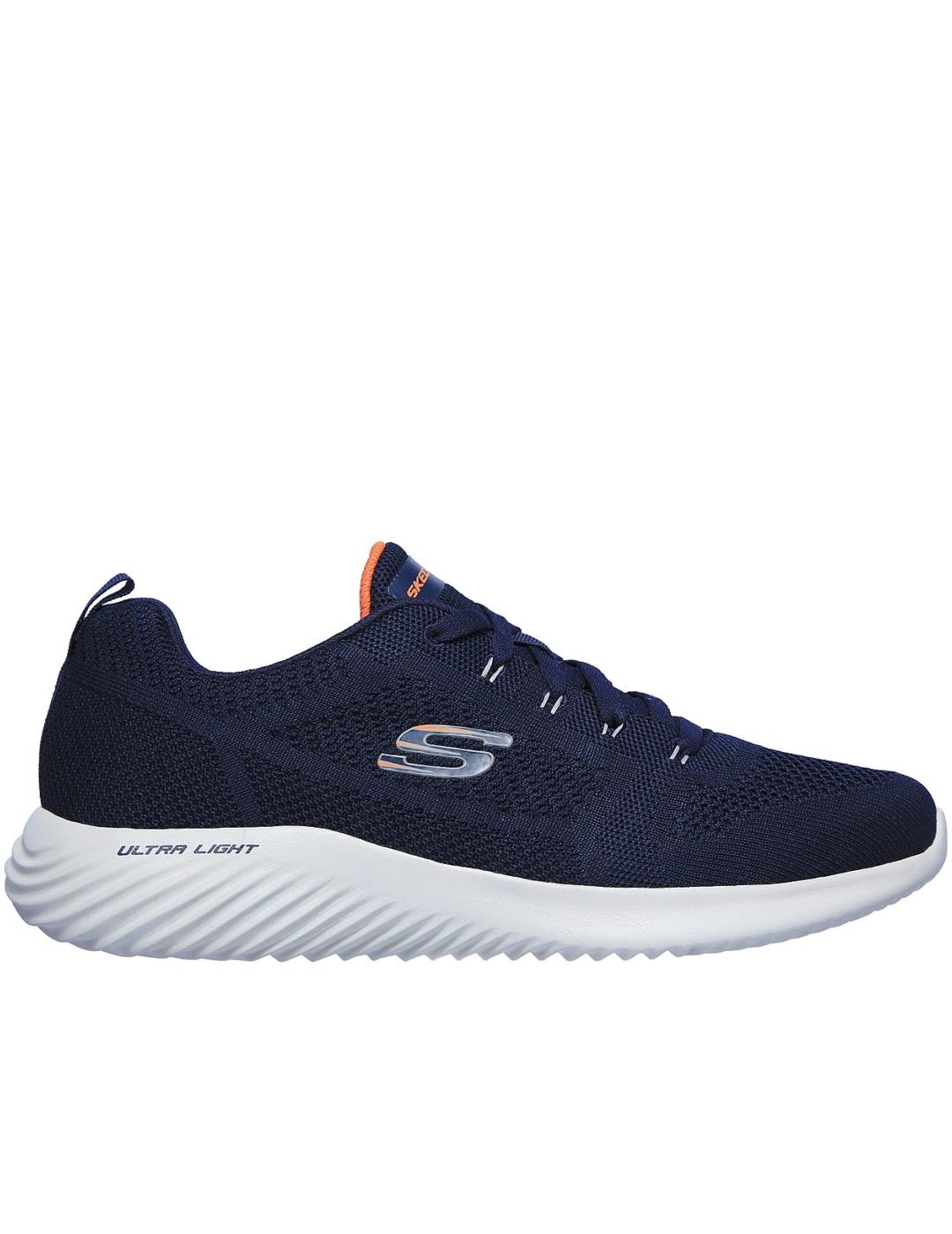 Zapatillas skechers bounder rinstet marino de hombre.