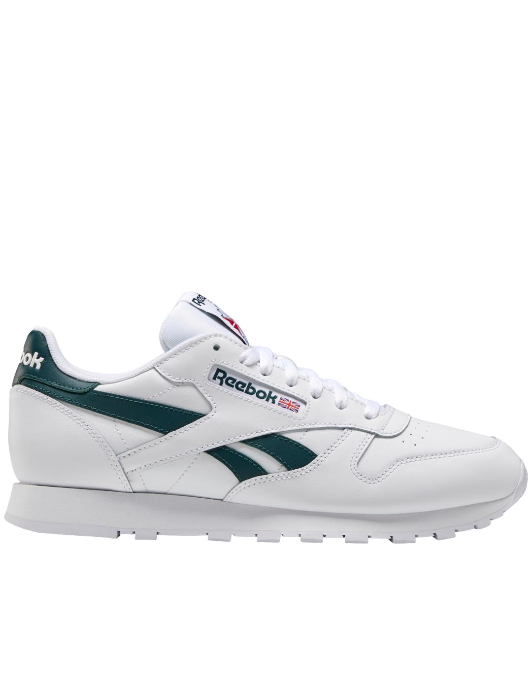 Zapatillas reebok classic lthr blanco verde de hombre.