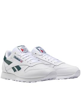 Zapatillas reebok classic lthr blanco verde de hombre.