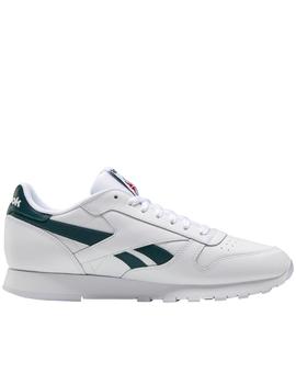 Zapatillas reebok classic lthr blanco verde de hombre.