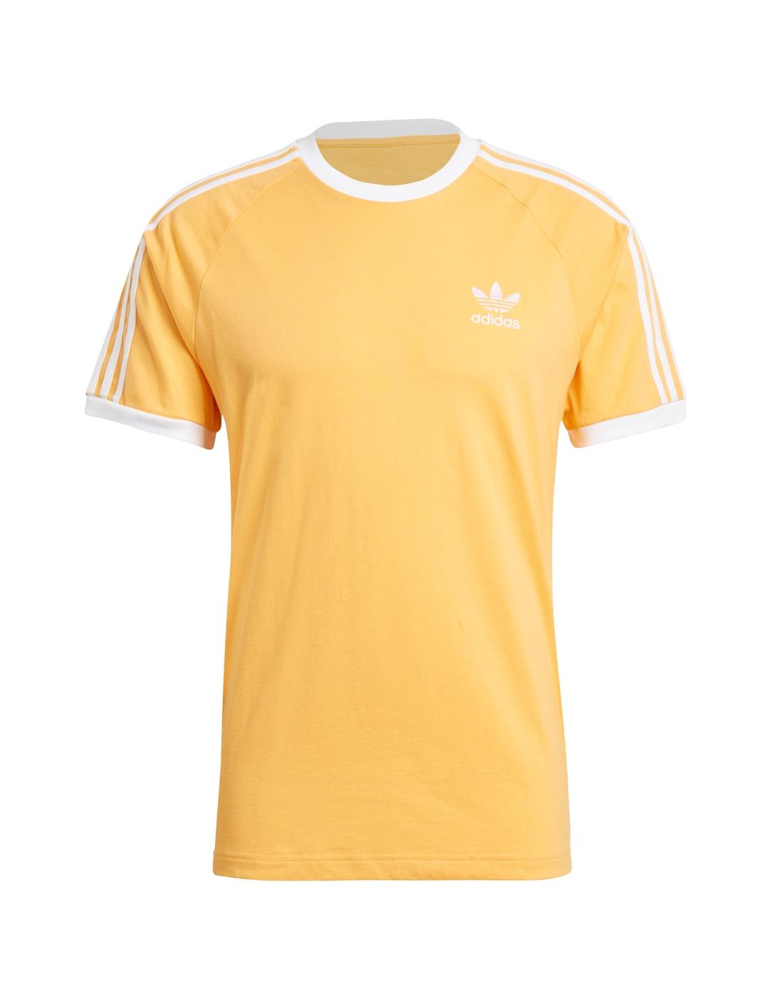 camiseta adidas 3 stripes naranja de hombre.