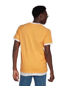 camiseta adidas 3 stripes naranja de hombre.