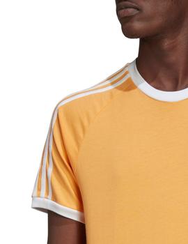 camiseta adidas 3 stripes naranja de hombre.