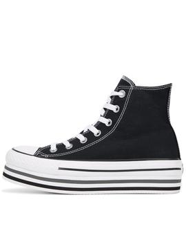 Zapatillas all star eva lift plataforma high top negro.