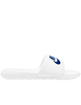 chanclas nike victori one slide blanco azul de hombre.