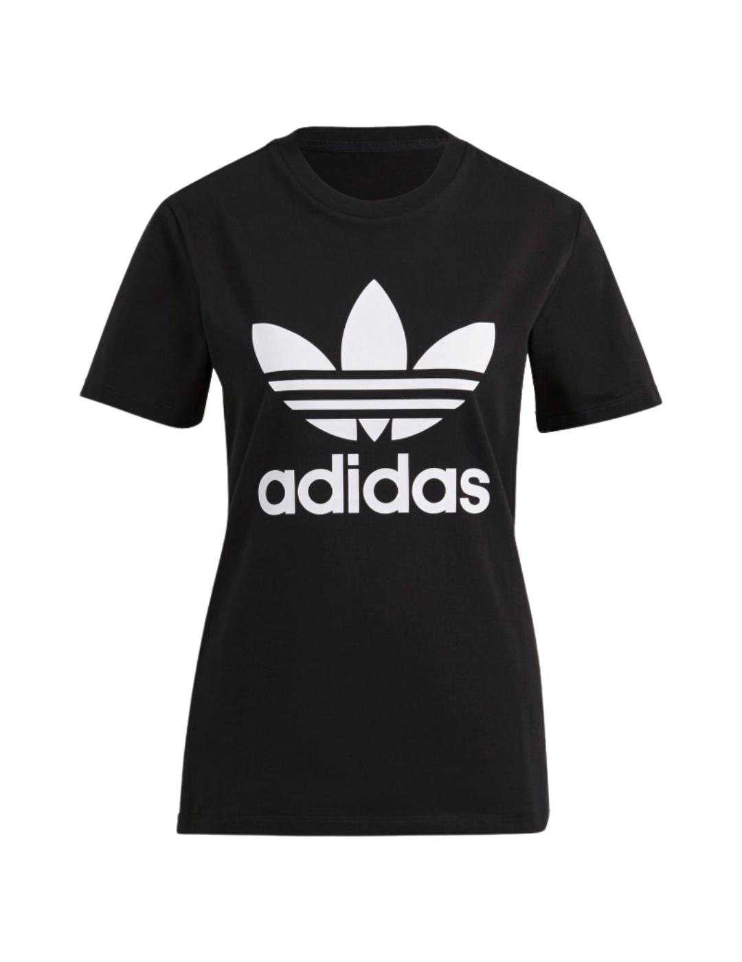 camiseta adidas trefoil negro de mujer.