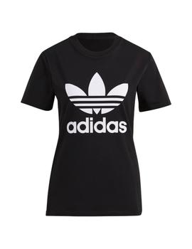 camiseta adidas trefoil negro de mujer.