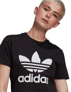 camiseta adidas trefoil negro de mujer.