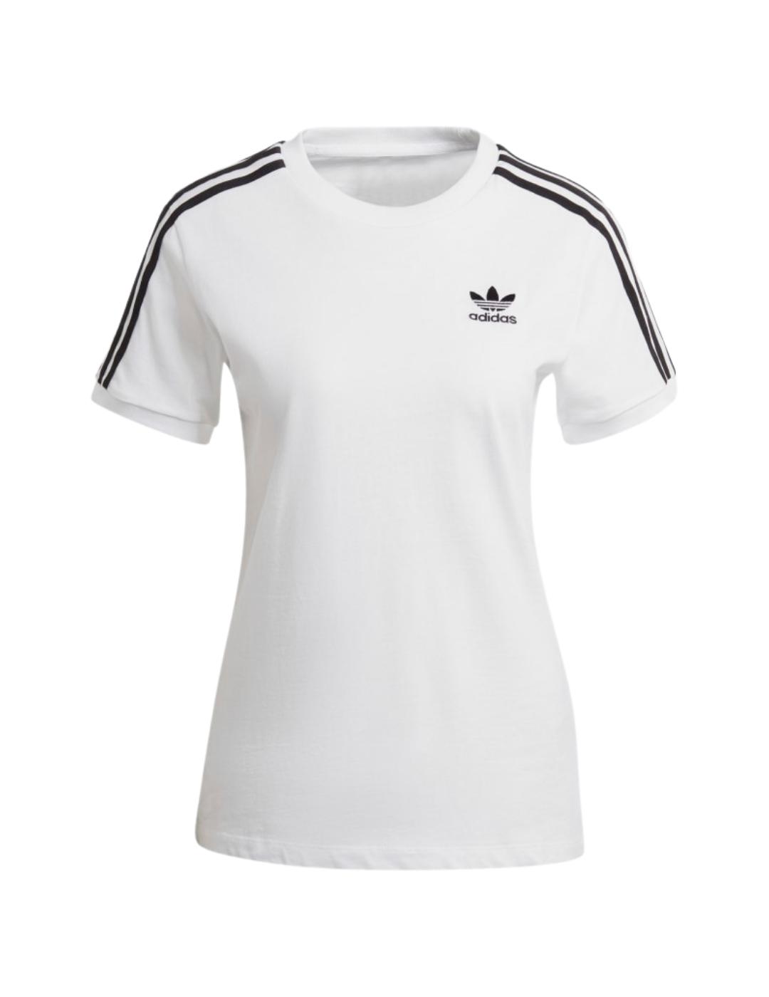 camiseta adidas 3 stripes blanco de mujer.
