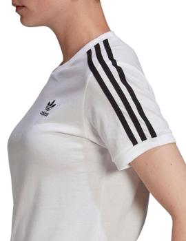 camiseta adidas 3 stripes blanco de mujer.