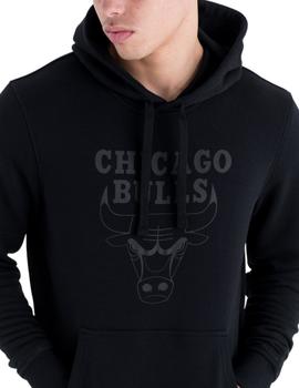 sudadera new era chicago bulls team logo negro de hombre.