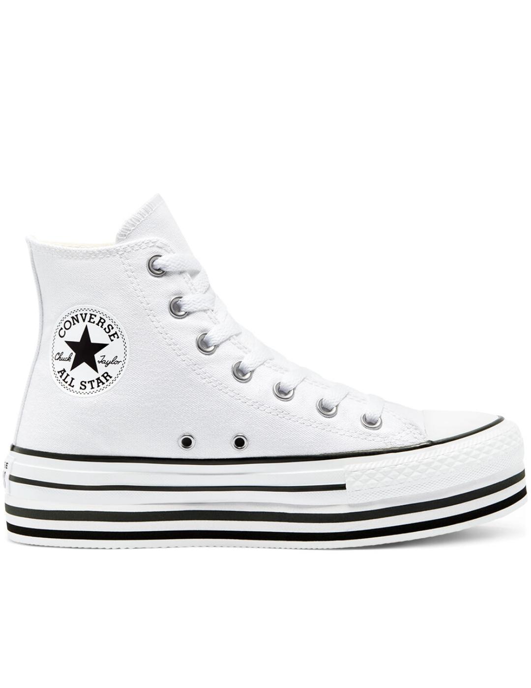 zapatillas all star eva lift plataforma high top blanco