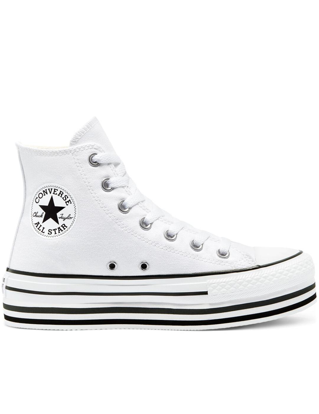 zapatillas all star eva lift plataforma high top blanco