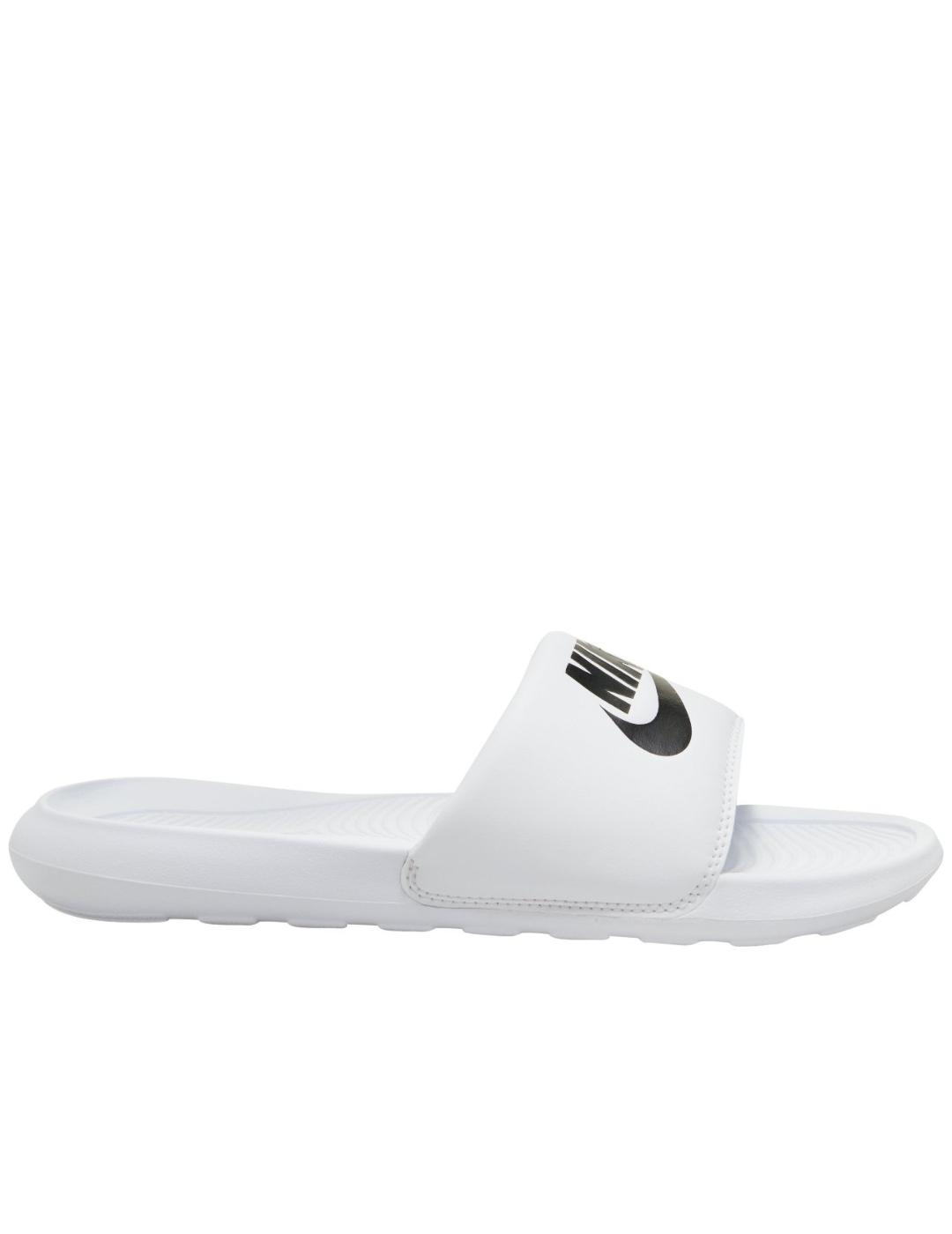 Chanclas nike victori slide blanco negro de mujer.