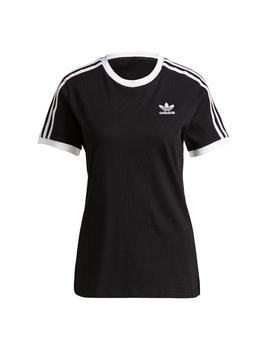 camiseta adidas 3 stripes negro de mujer.
