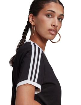 camiseta adidas 3 stripes negro de mujer.