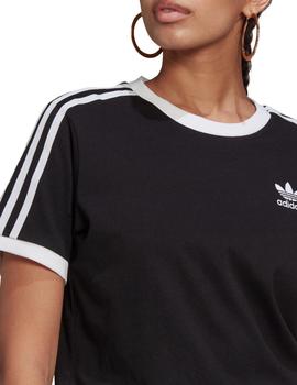 camiseta adidas 3 stripes negro de mujer.