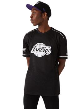 camiseta newera la lakers team logo ovesized negro de hombre