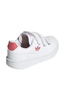 adidas ny 90 cf c velcro blanco rosa de niña.