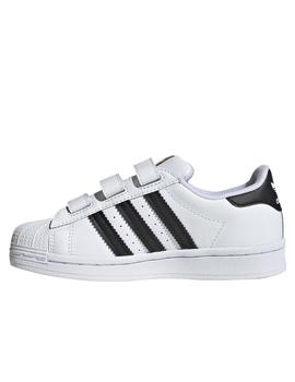 Zapatillas adidas superstar cf blanco de niño.