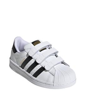 Zapatillas adidas superstar cf blanco de niño.